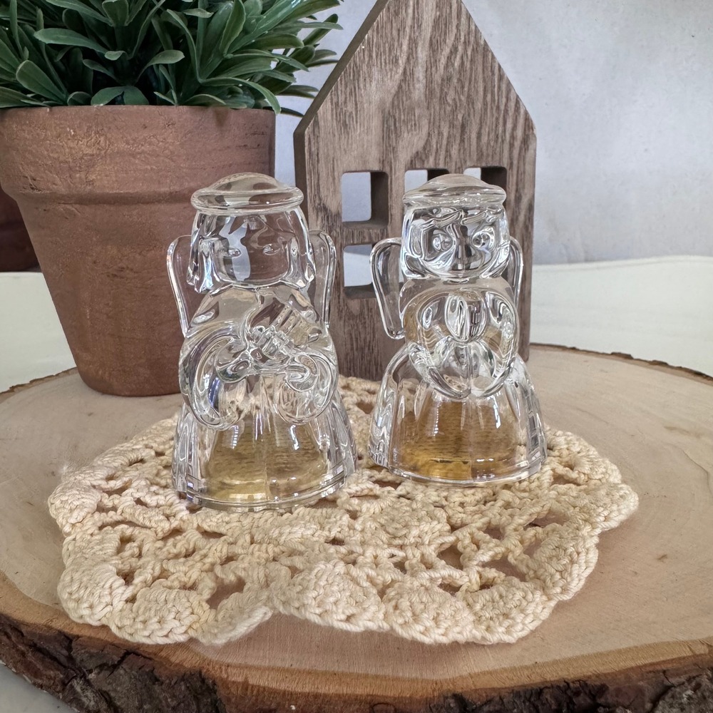 Lenox Fine Crystal Angel Figurines Set of 2 Made in Czech Republic Clear Glass